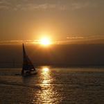 Sunrise on catamaran