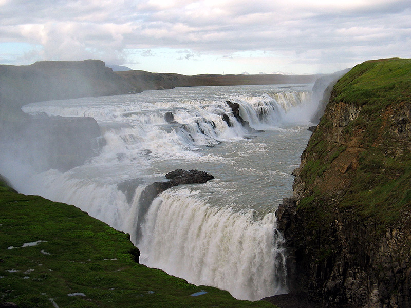 The thundering Gullfoss waterfall.