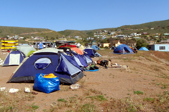 Our “tent village”. Perched on a cliff overlooking the beautiful Pacific.